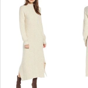 Something Navy beige oatmeal sweater dress